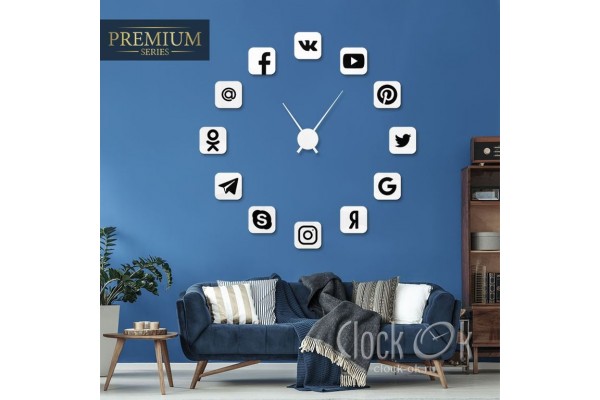 Настенные 3D часы Социальные сети Premium W 150