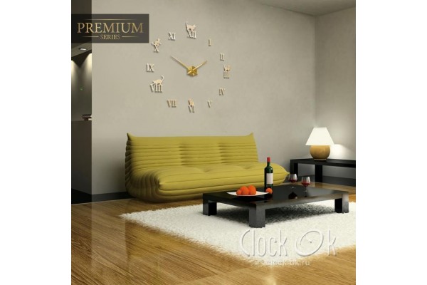 Настенные 3D часы Charm Cat Premium G 100