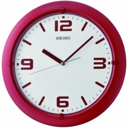 QXA767RN настенные красные часы в пластики фирмы "Сейко"
